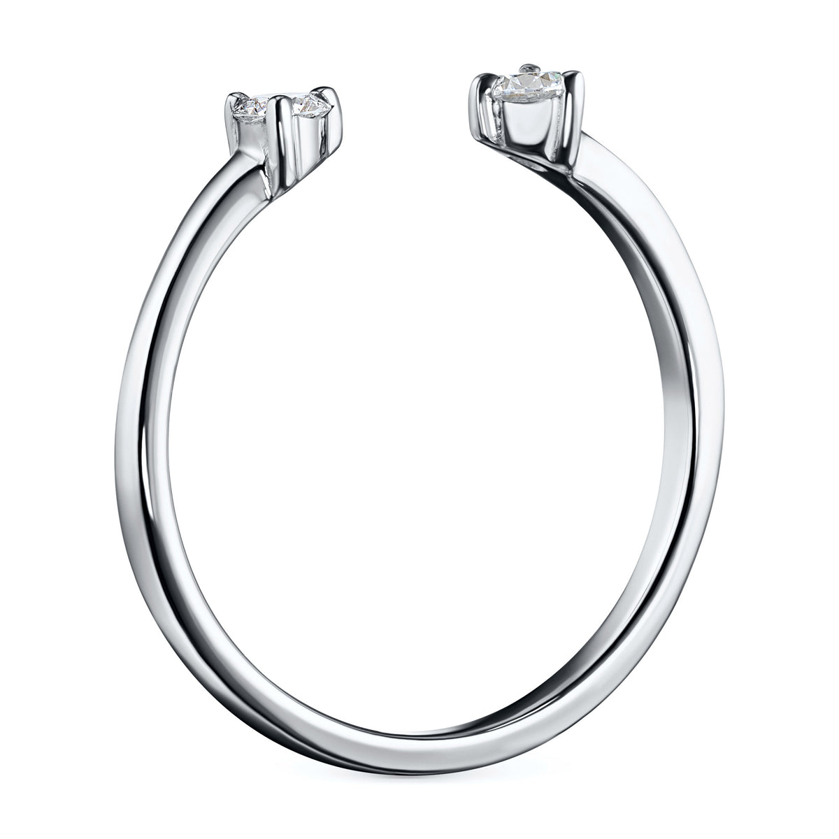 Sterling Silver Ring with Lab-Created Diamonds
