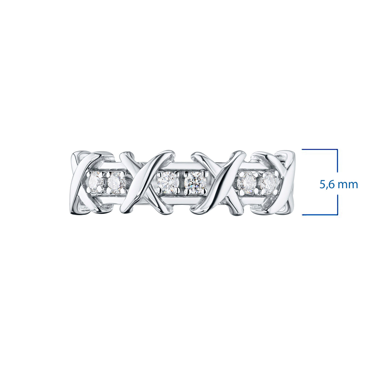 Sterling Silver Ring with Lab-Created Diamonds