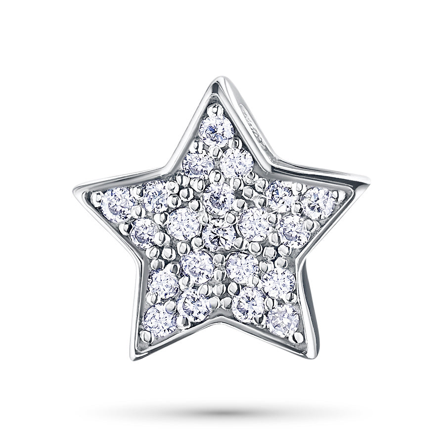 Sterling Silver Pendant with Lab-Created Diamonds