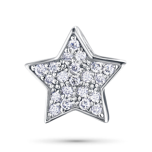 Sterling Silver Pendant with Lab-Created Diamonds