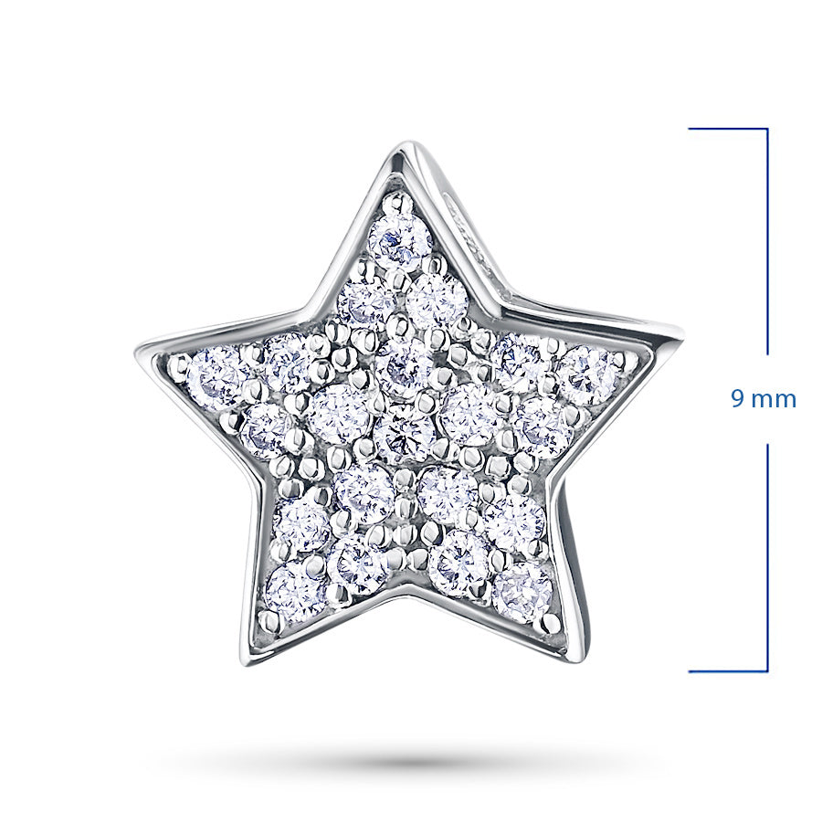 Sterling Silver Pendant with Lab-Created Diamonds
