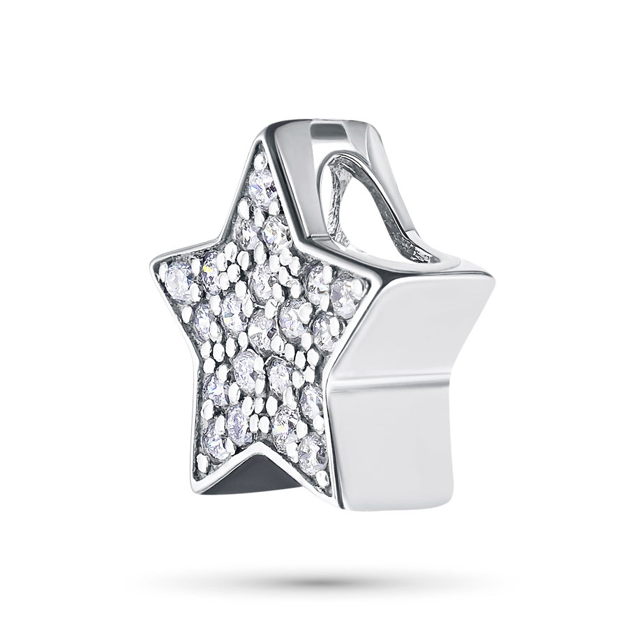 Sterling Silver Pendant with Lab-Created Diamonds