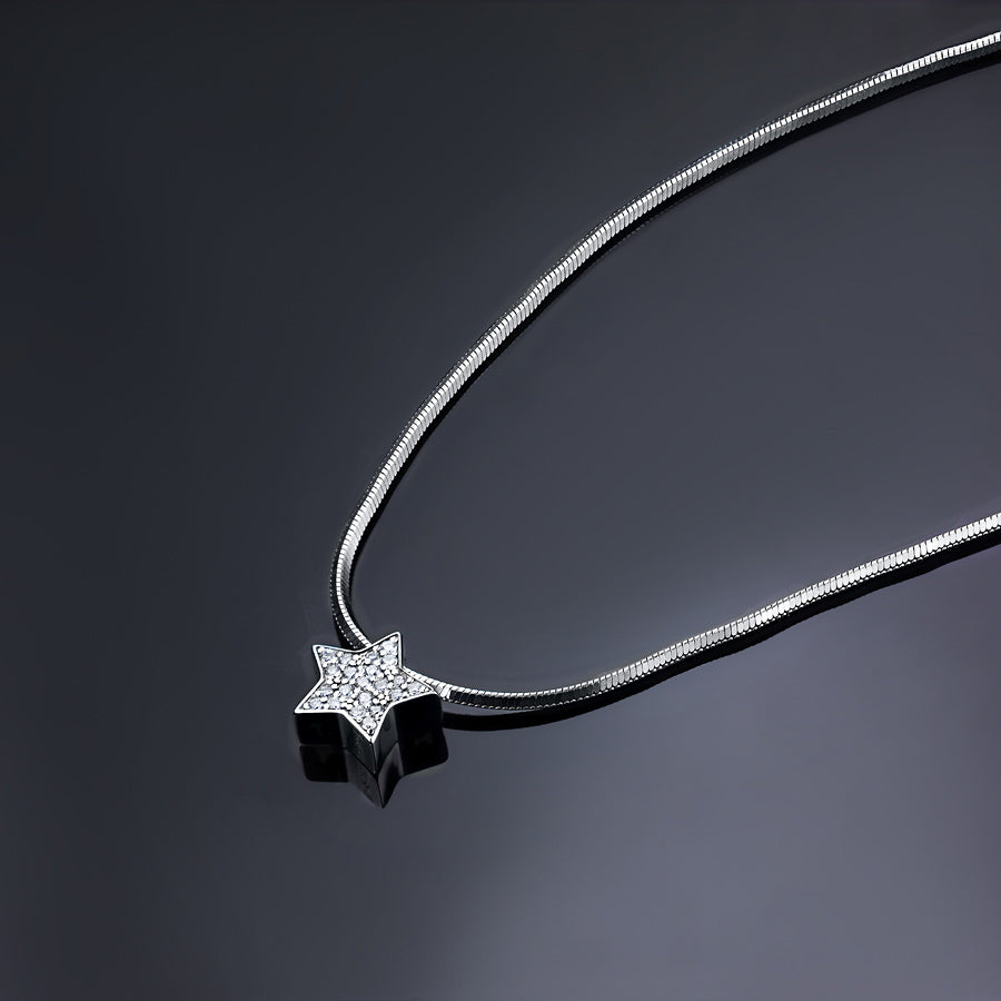 Sterling Silver Pendant with Lab-Created Diamonds