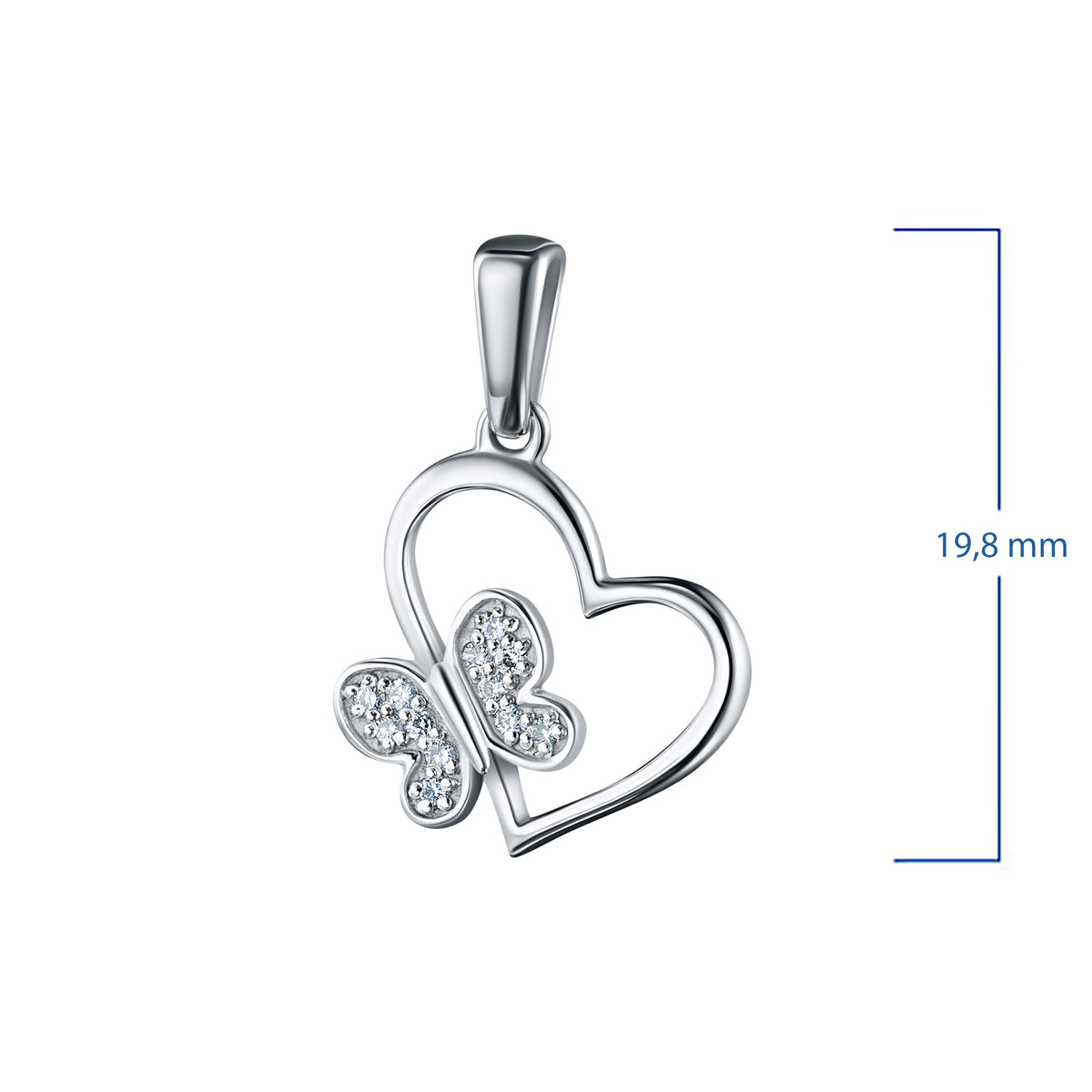 Sterling Silver Pendant with Lab-Created Diamonds