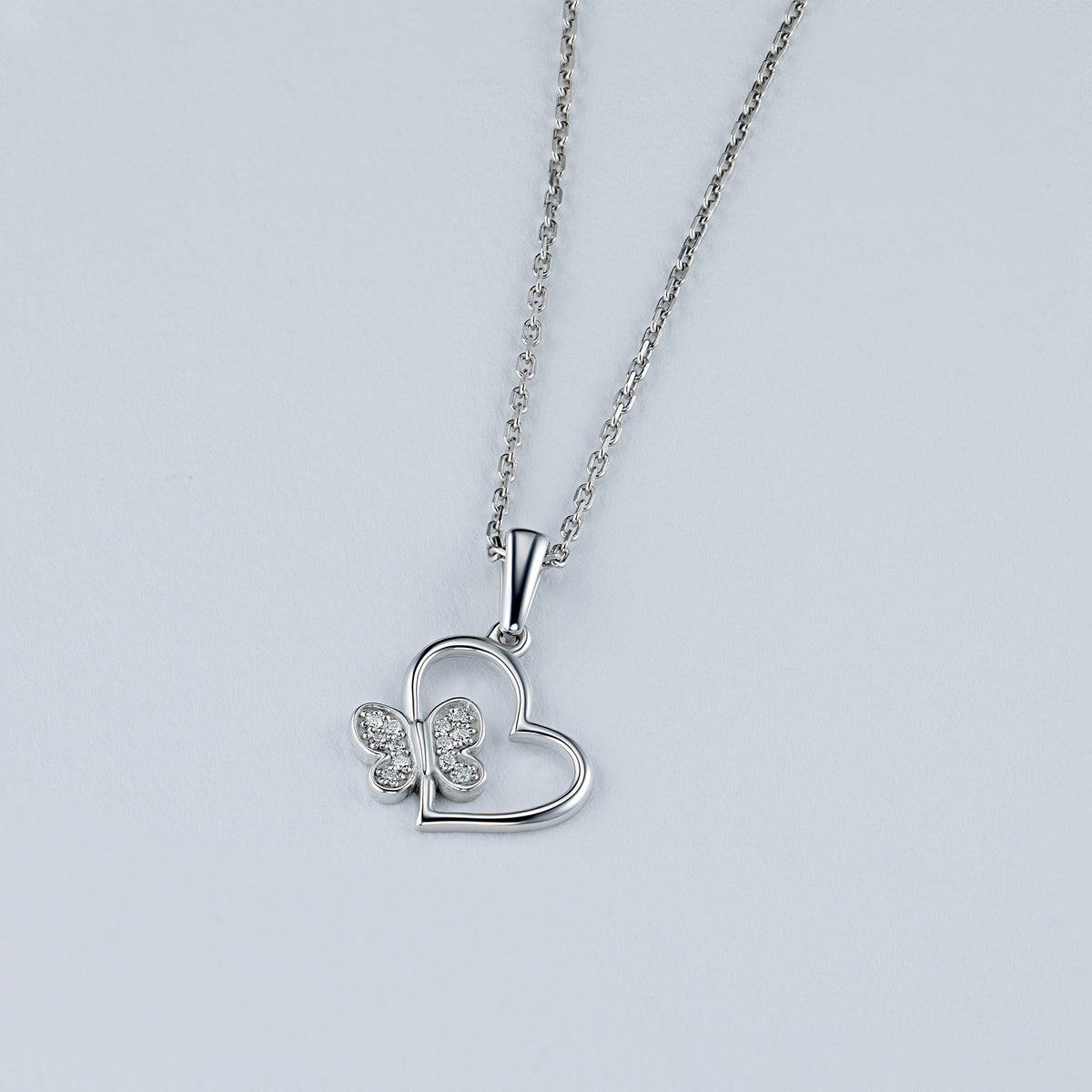 Sterling Silver Pendant with Lab-Created Diamonds