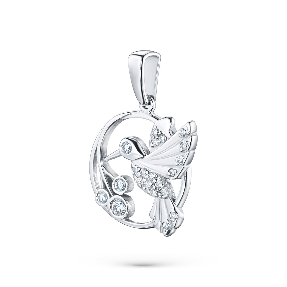 Sterling Silver Pendant with Lab-Created Diamonds