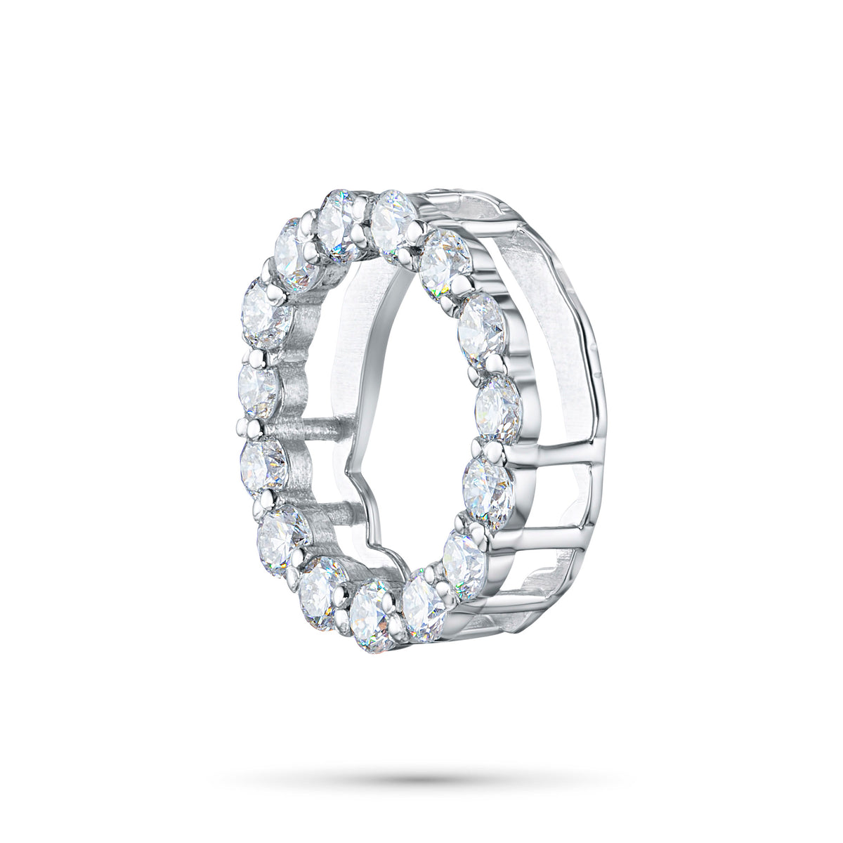 Sterling Silver Pendant with Lab-Created Diamonds