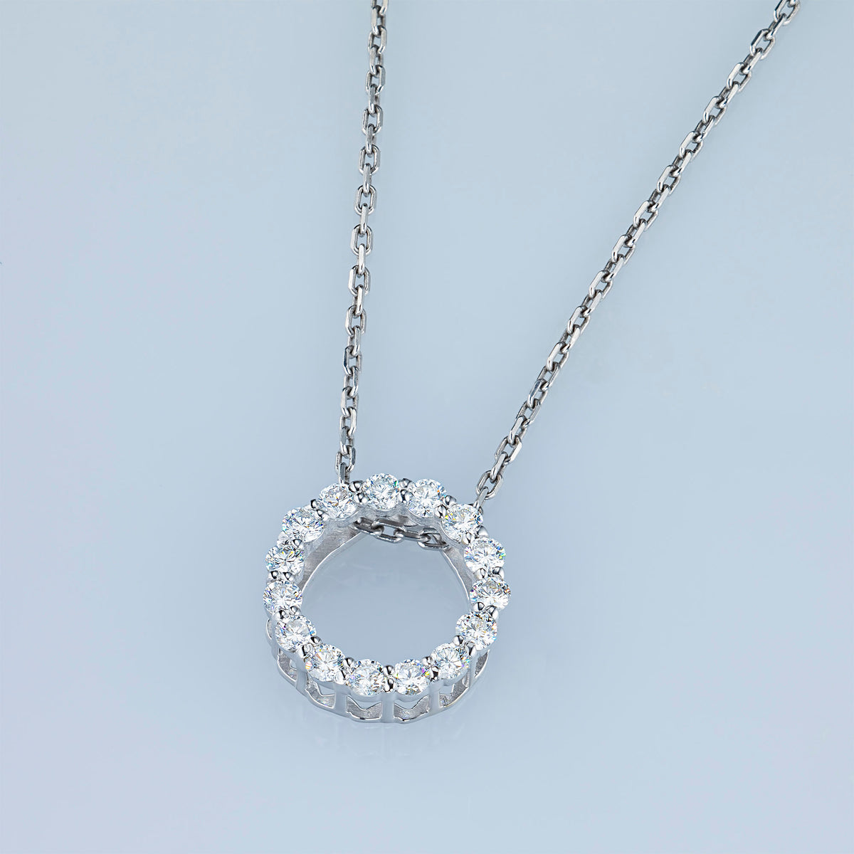 Sterling Silver Pendant with Lab-Created Diamonds