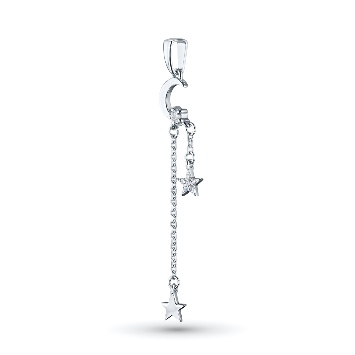 Sterling Silver Pendant with Lab-Created Diamonds