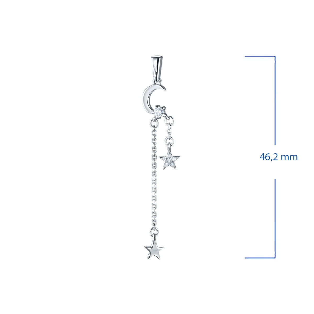 Sterling Silver Pendant with Lab-Created Diamonds