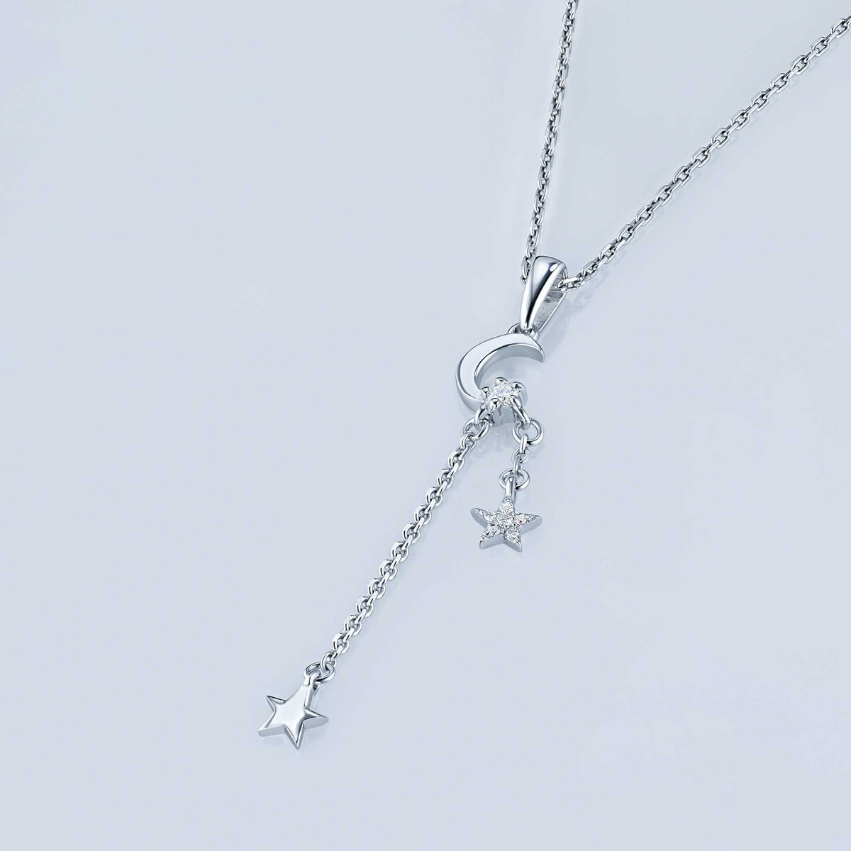 Sterling Silver Pendant with Lab-Created Diamonds