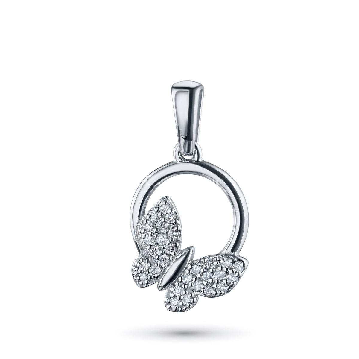 Sterling Silver Pendant with Lab-Created Diamonds