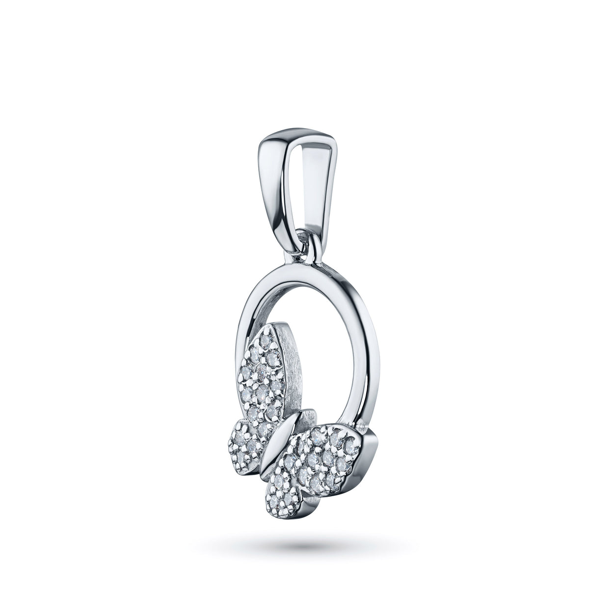 Sterling Silver Pendant with Lab-Created Diamonds