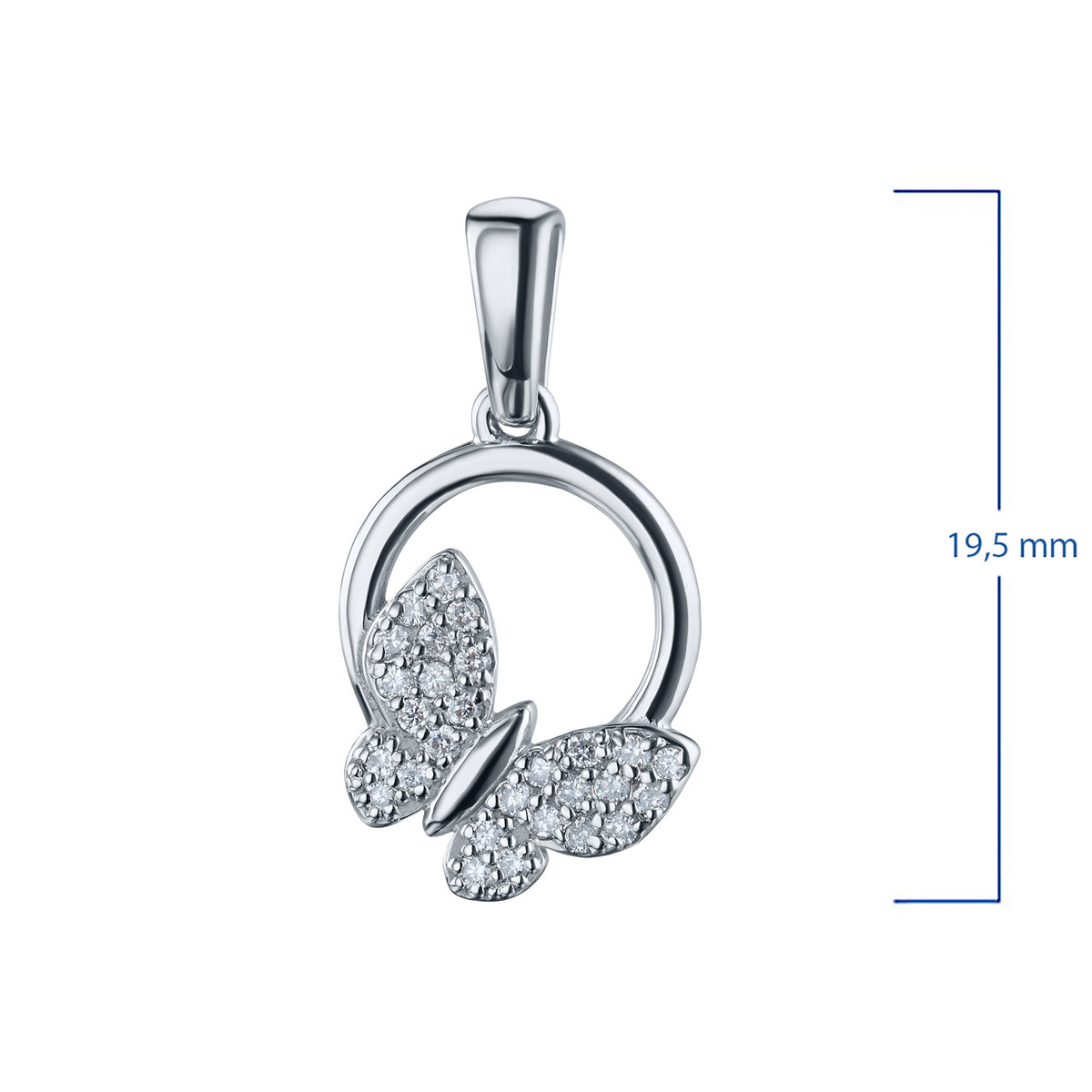 Sterling Silver Pendant with Lab-Created Diamonds