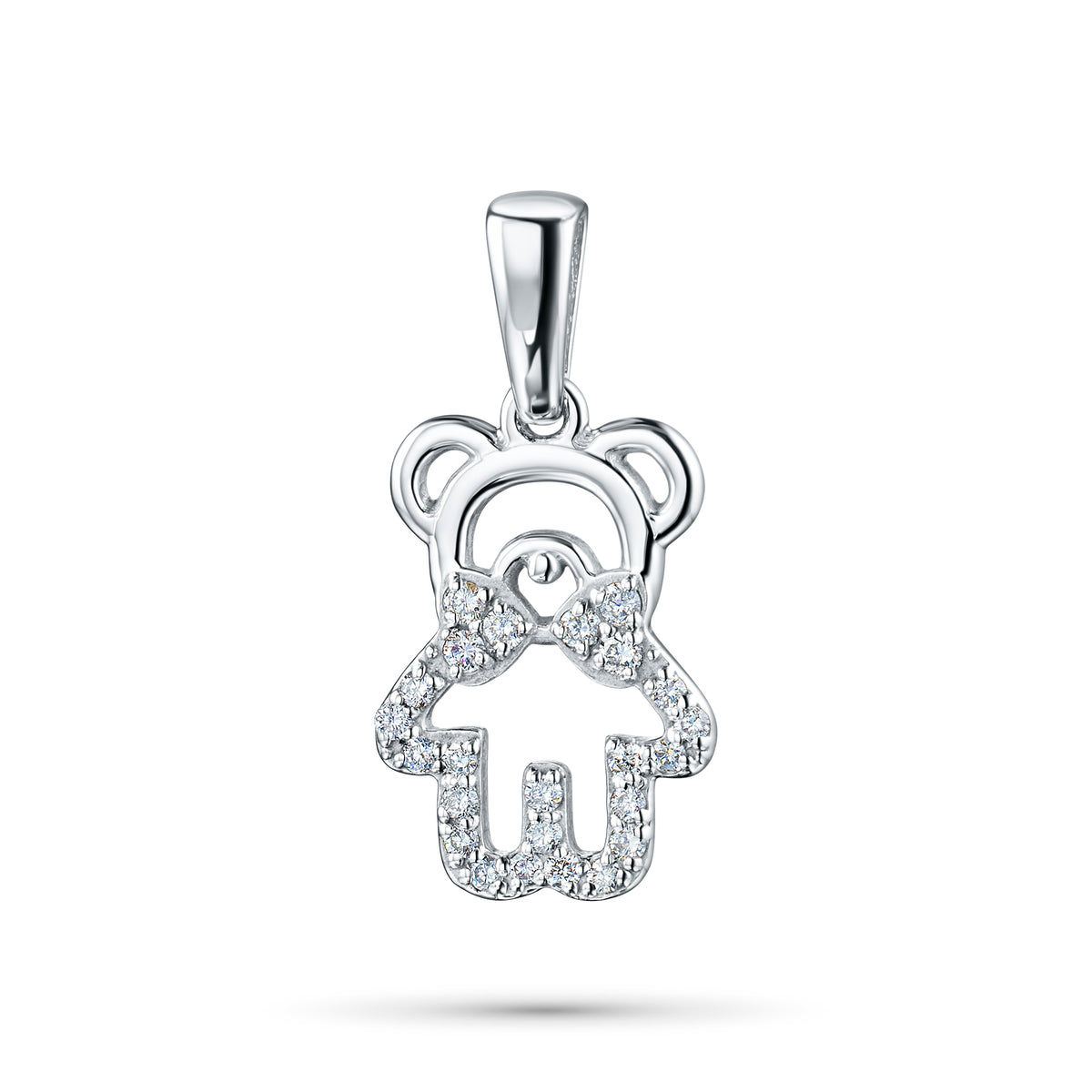 Sterling Silver Pendant with Lab-Created Diamonds