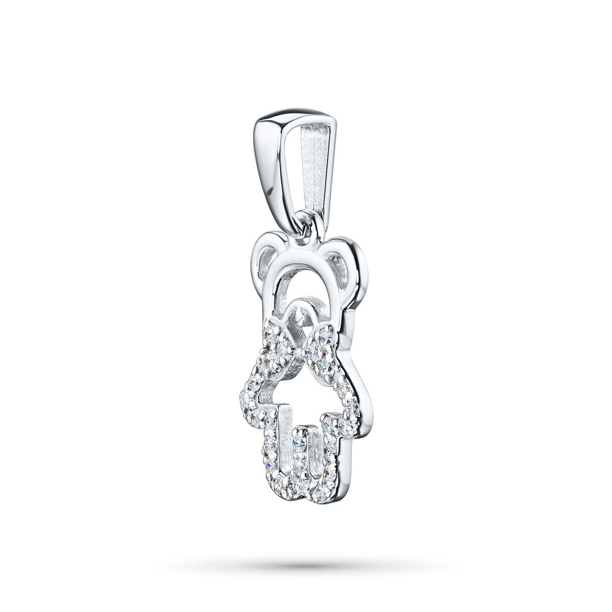 Sterling Silver Pendant with Lab-Created Diamonds