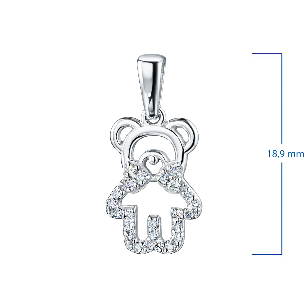Sterling Silver Pendant with Lab-Created Diamonds