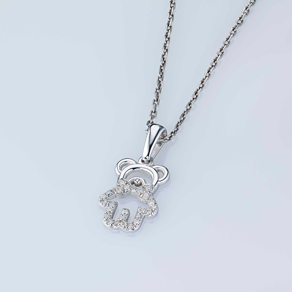 Sterling Silver Pendant with Lab-Created Diamonds