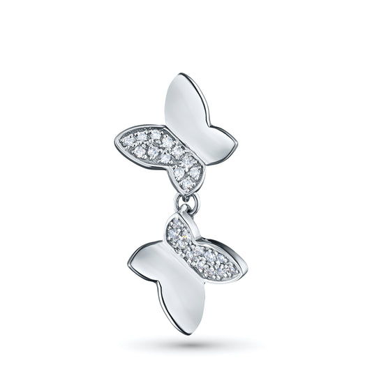 Sterling Silver Pendant with Lab-Created Diamonds
