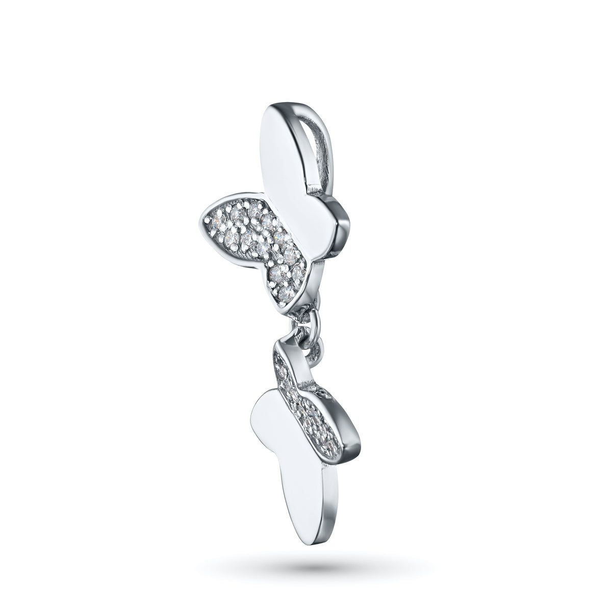 Sterling Silver Pendant with Lab-Created Diamonds