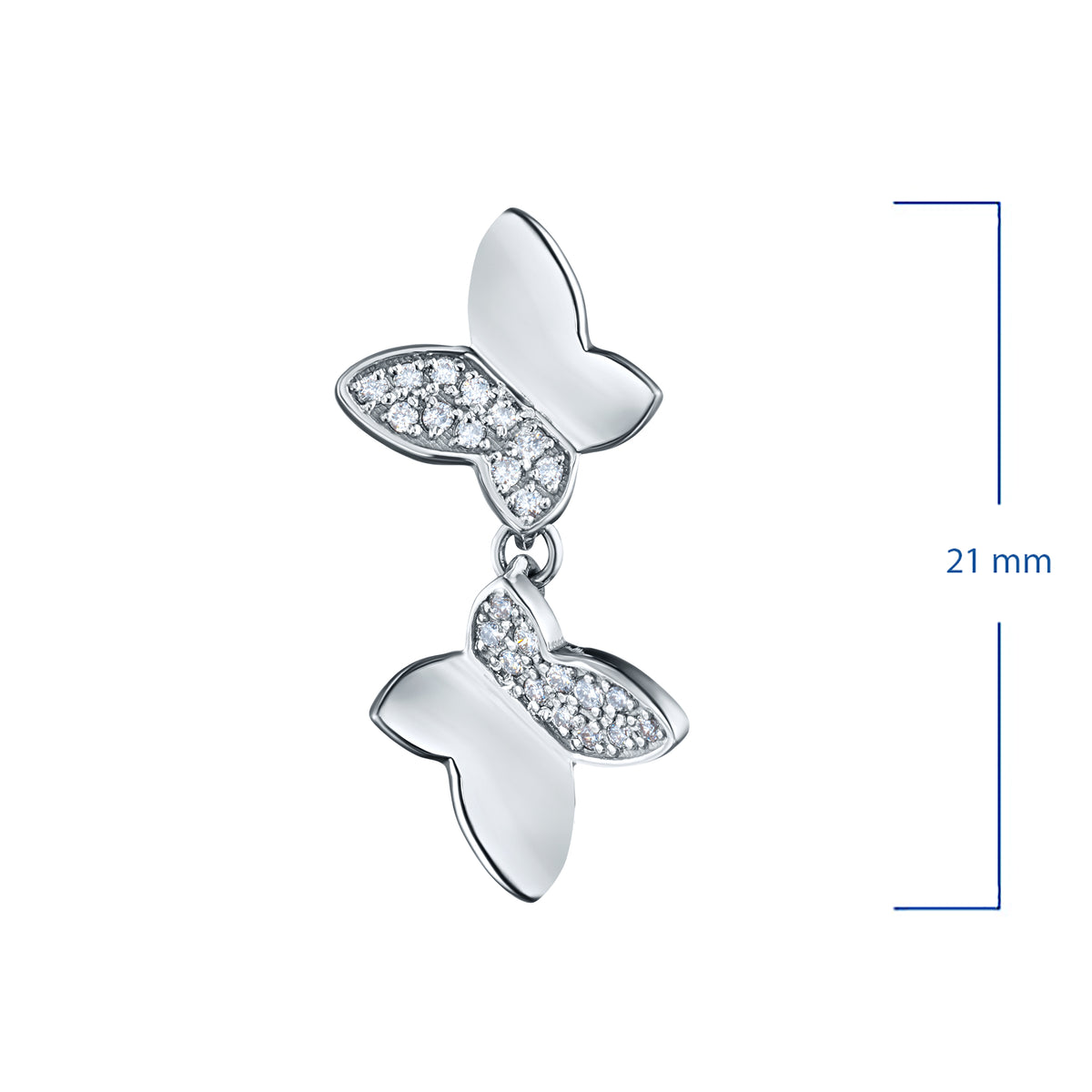 Sterling Silver Pendant with Lab-Created Diamonds