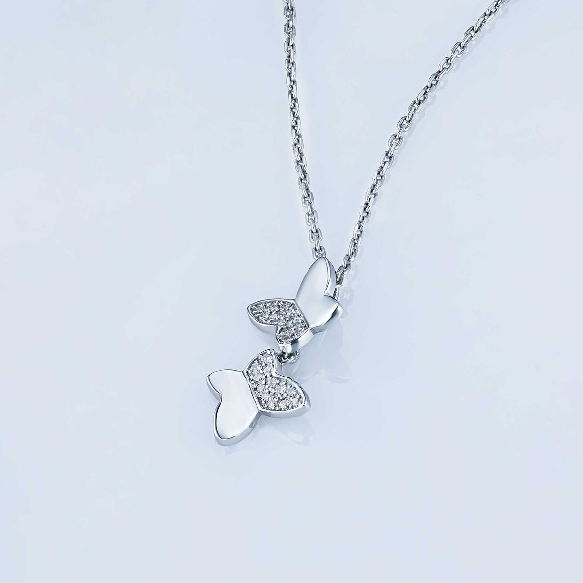 Sterling Silver Pendant with Lab-Created Diamonds