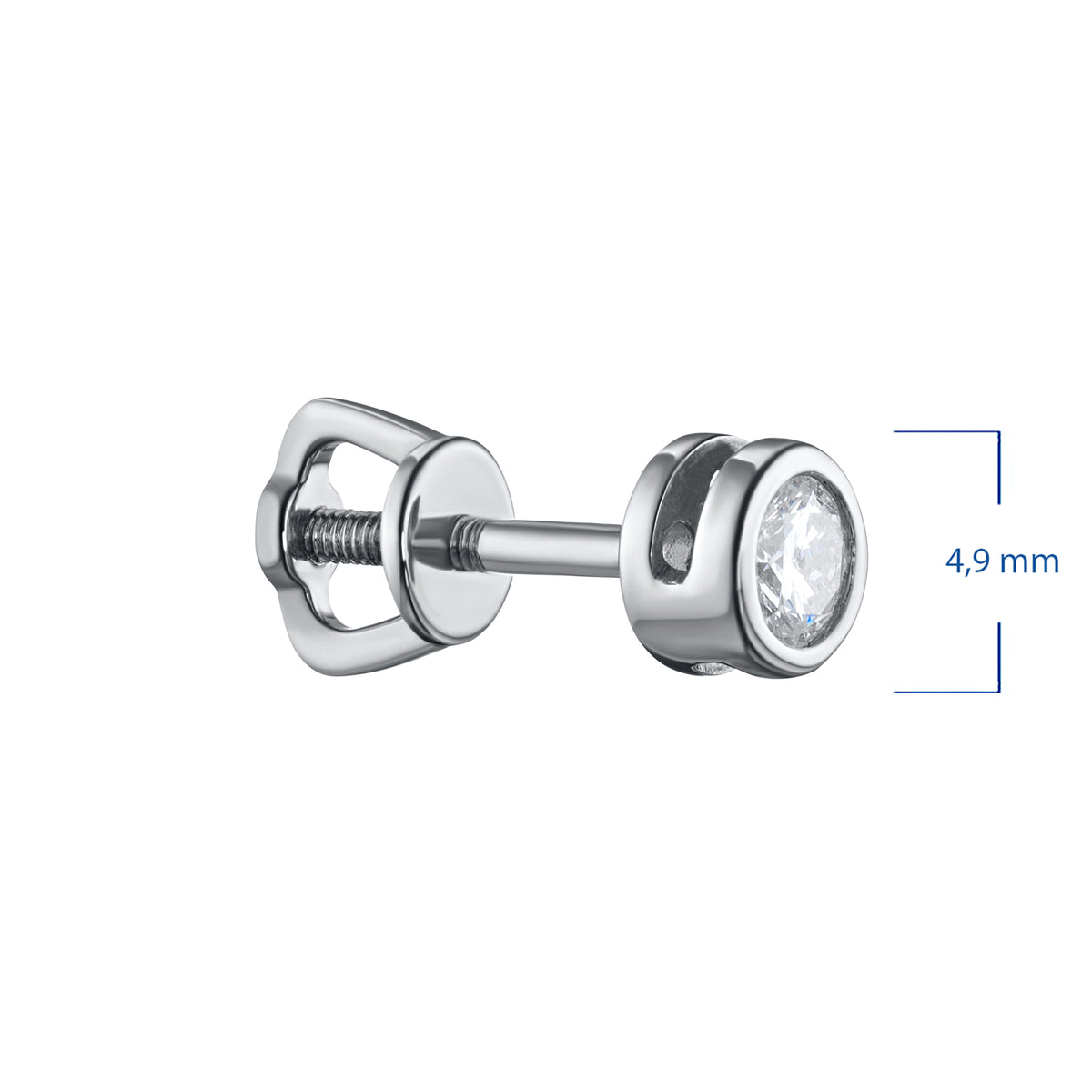 Sterling Silver Earring Studs with Lab-Created Diamonds