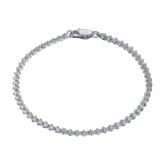 14K White Gold Bracelet with Lab-Created Diamonds