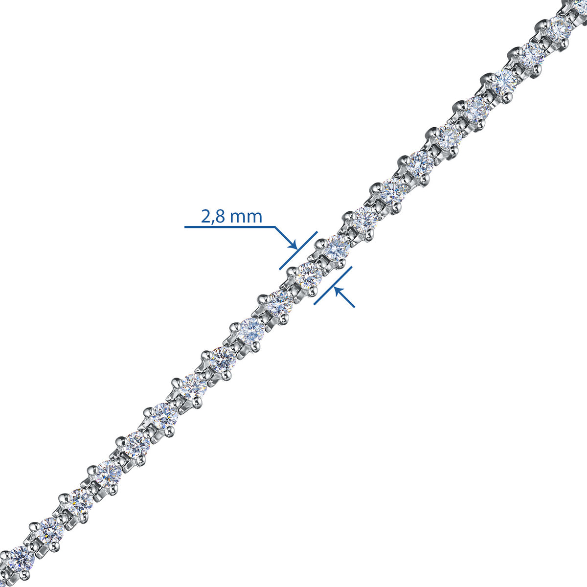 14K White Gold Bracelet with Lab-Created Diamonds