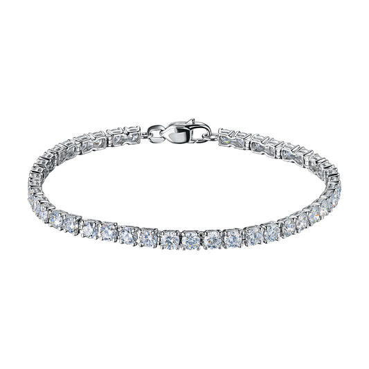 14K White Gold Bracelet with Lab-Created Diamonds