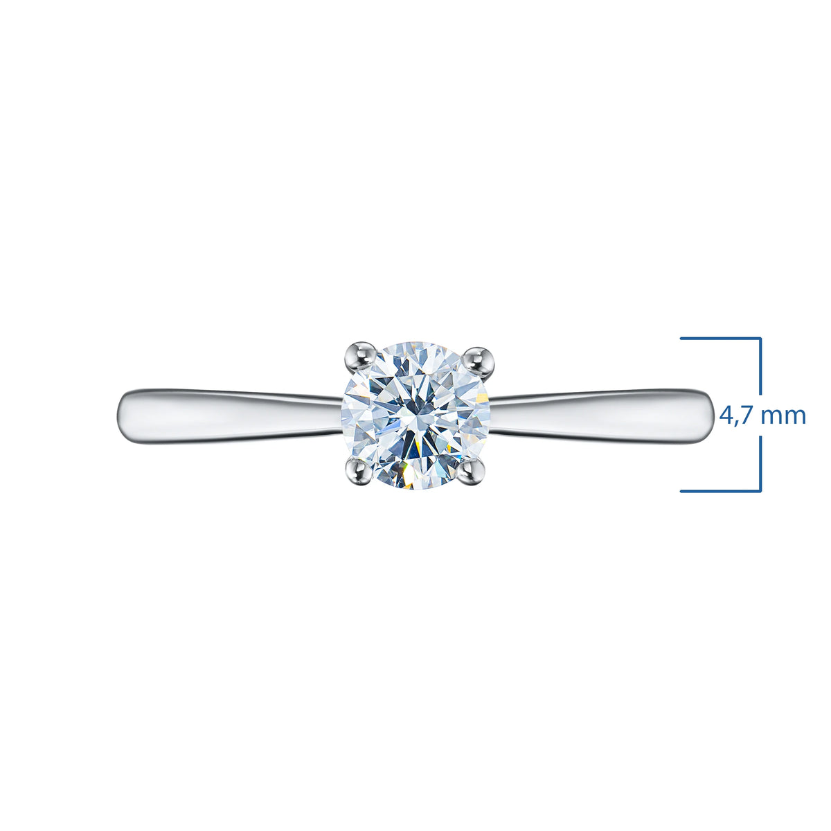 14K White Gold Ring with Lab-Created Diamonds