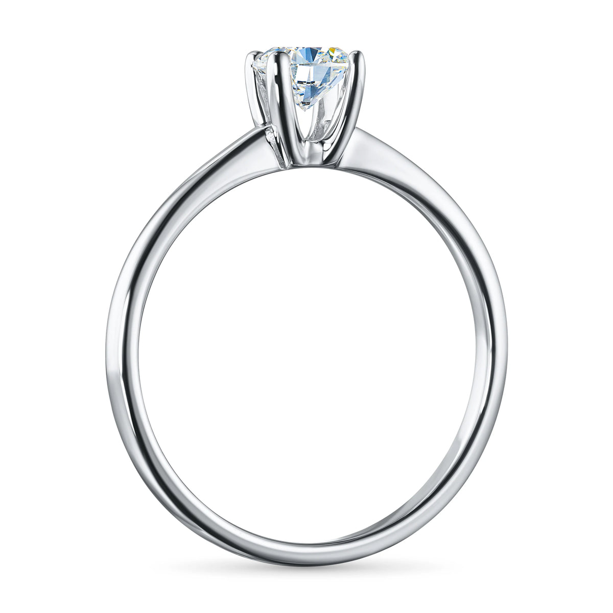 14K White Gold Ring with Lab-Created Diamonds