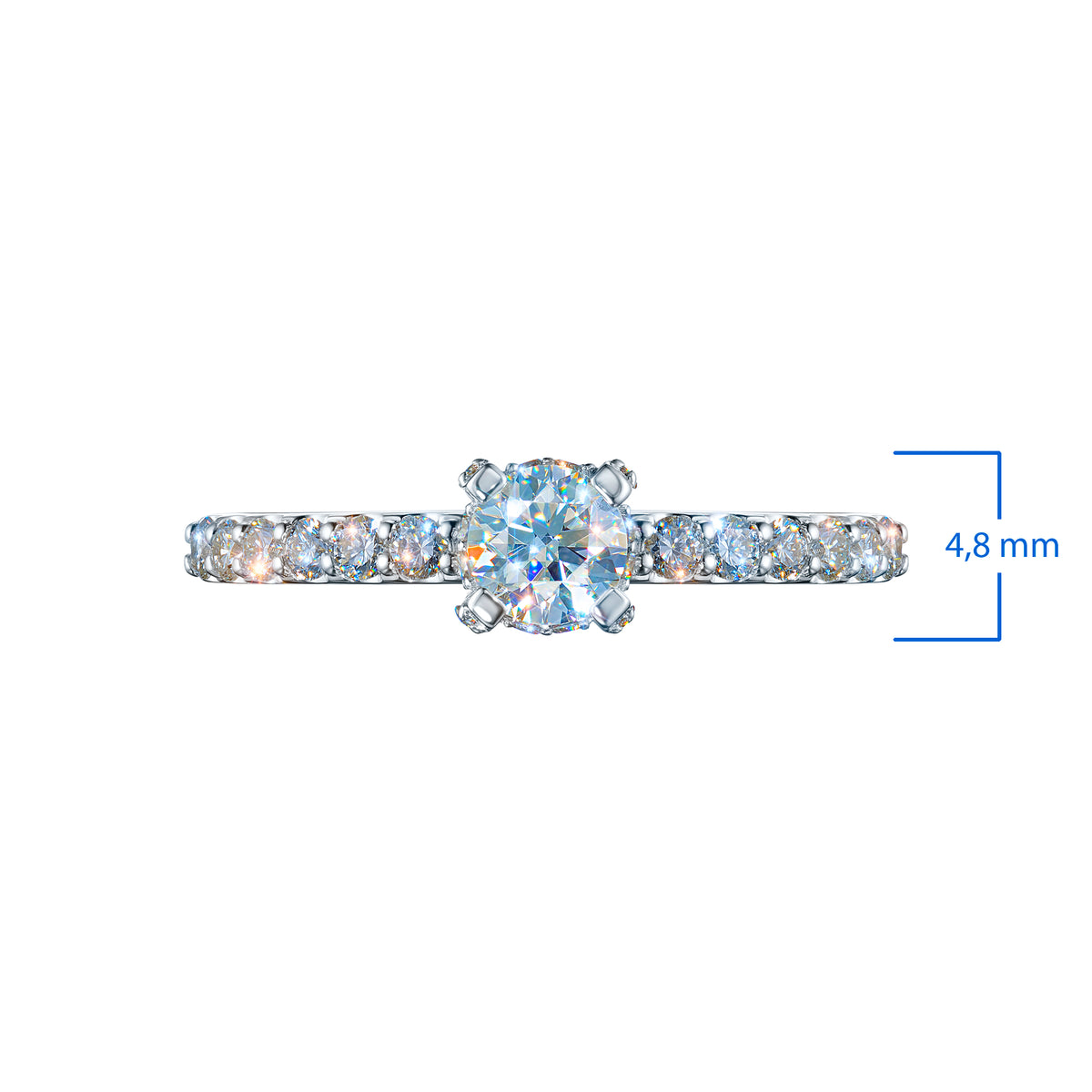 14K White Gold Ring with Lab-Created Diamonds