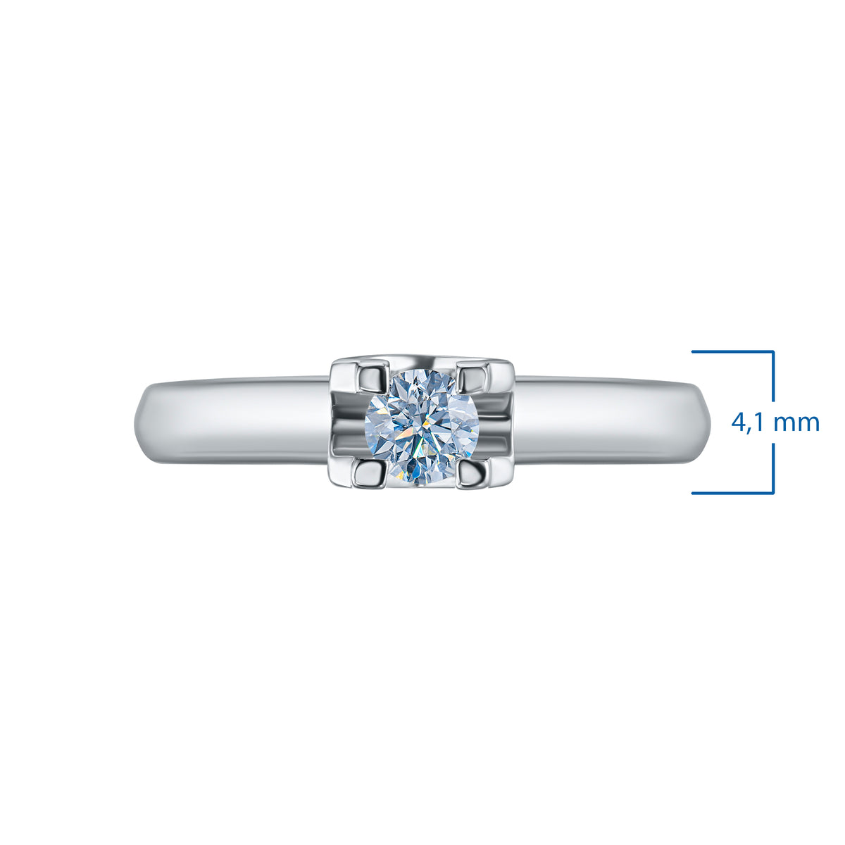 14K White Gold Ring with Lab-Created Diamonds