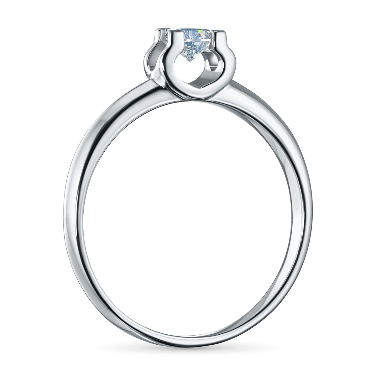 14K White Gold Ring with Lab-Created Diamonds