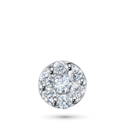 14K White Gold Pendant with Lab-Created Diamonds
