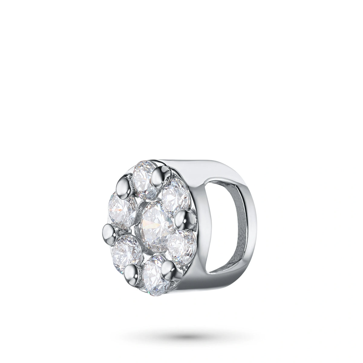 14K White Gold Pendant with Lab-Created Diamonds