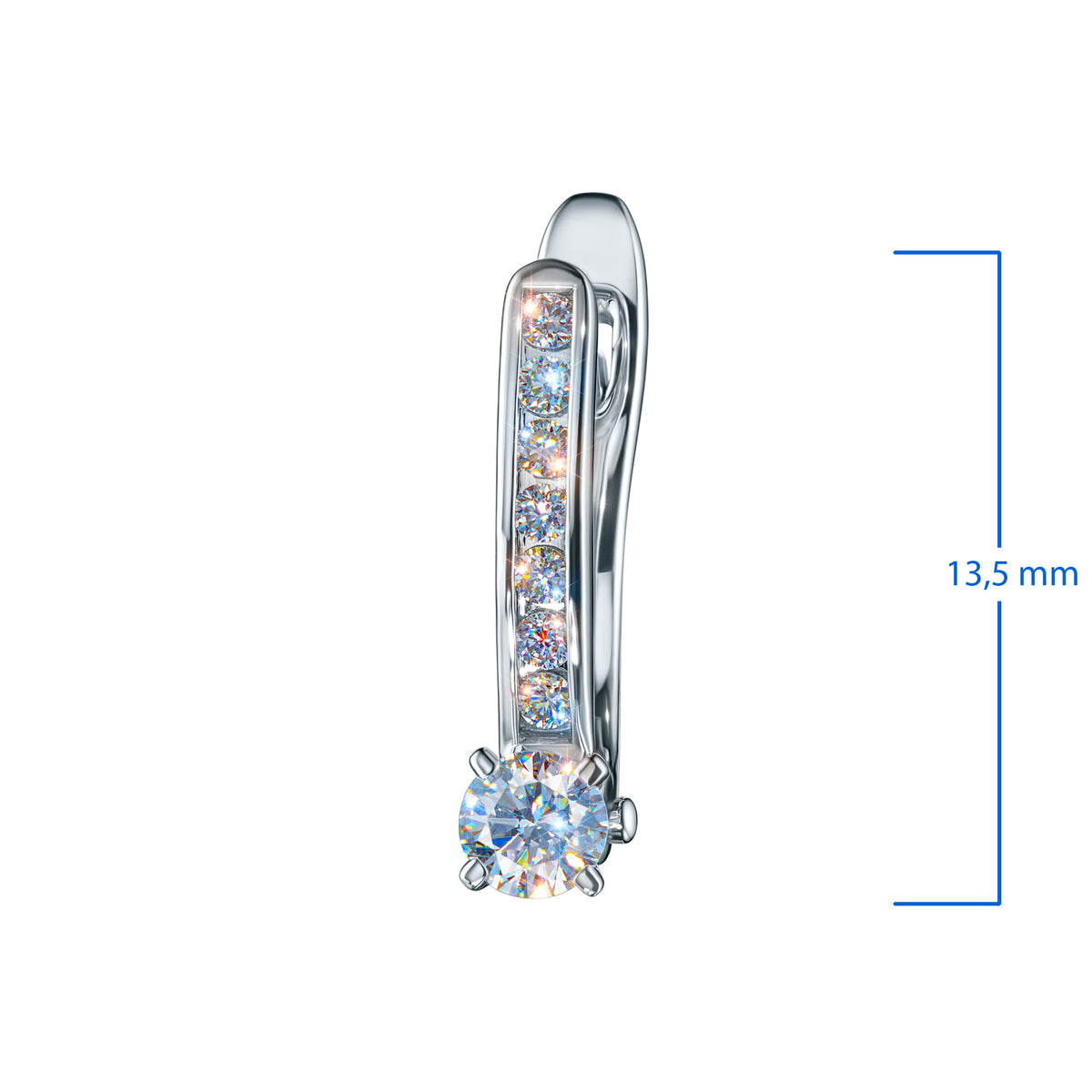 14K White Gold Earrings with Lab-Created Diamonds