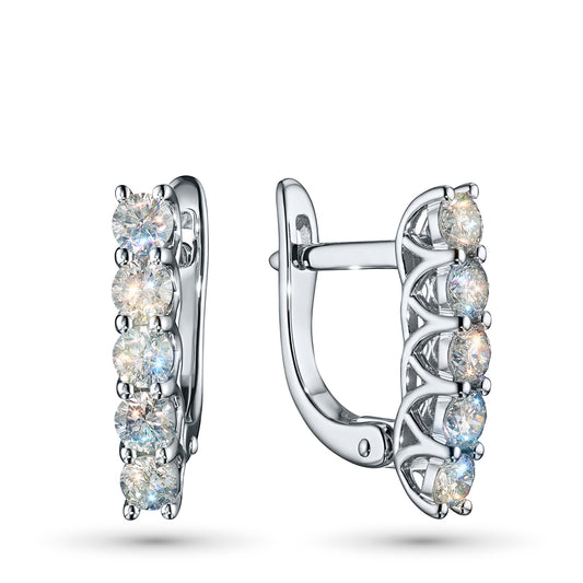 14K White Gold Earrings with Lab-Created Diamonds