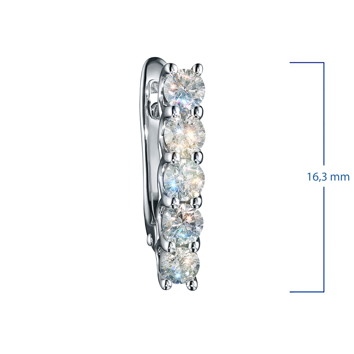 14K White Gold Earrings with Lab-Created Diamonds