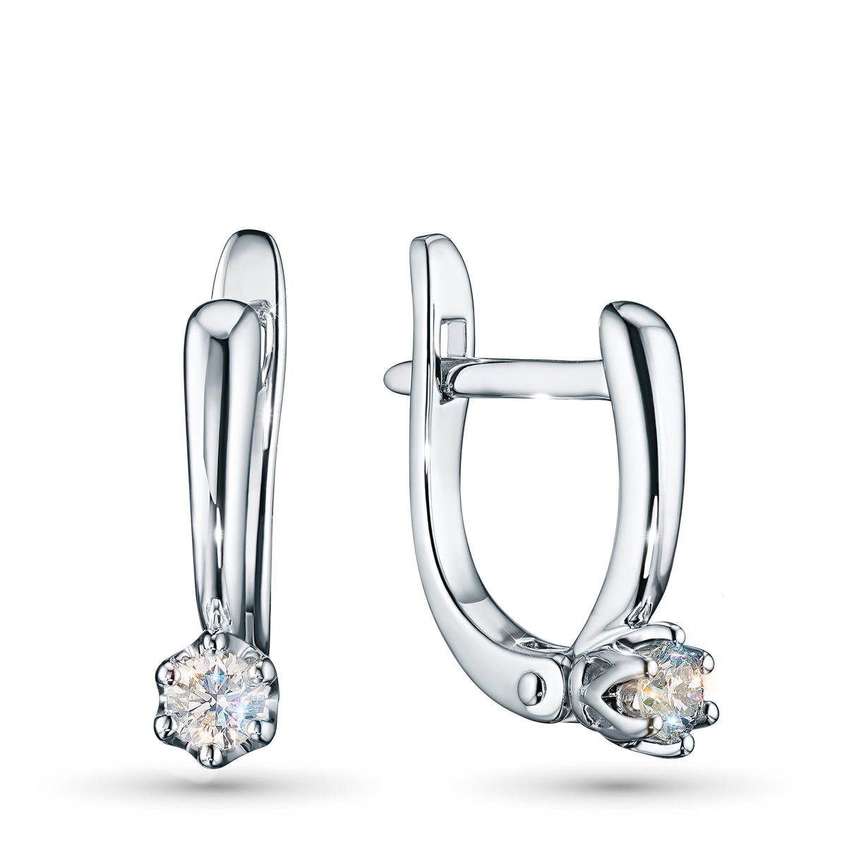 14K White Gold Earrings with Lab-Created Diamonds