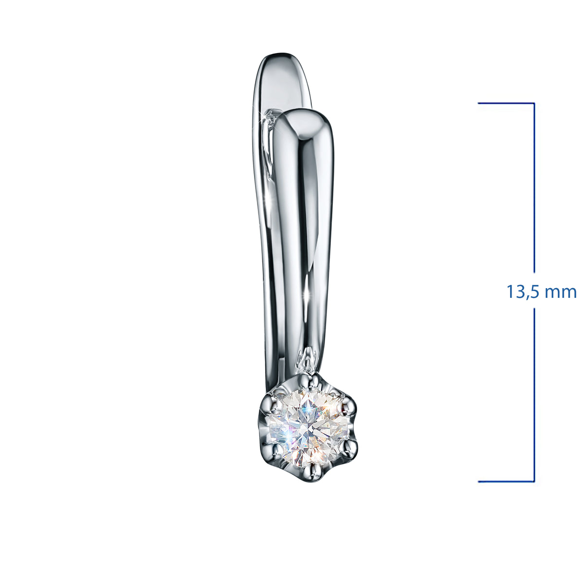 14K White Gold Earrings with Lab-Created Diamonds