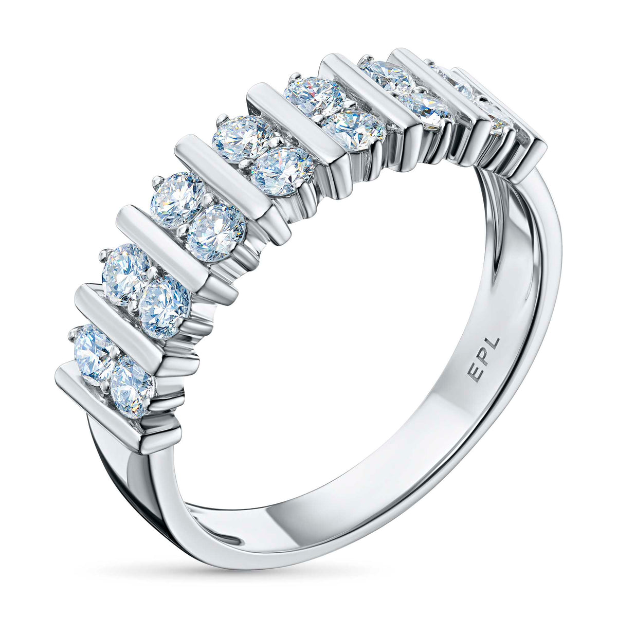 14K White Gold Ring with Lab-Created Diamonds