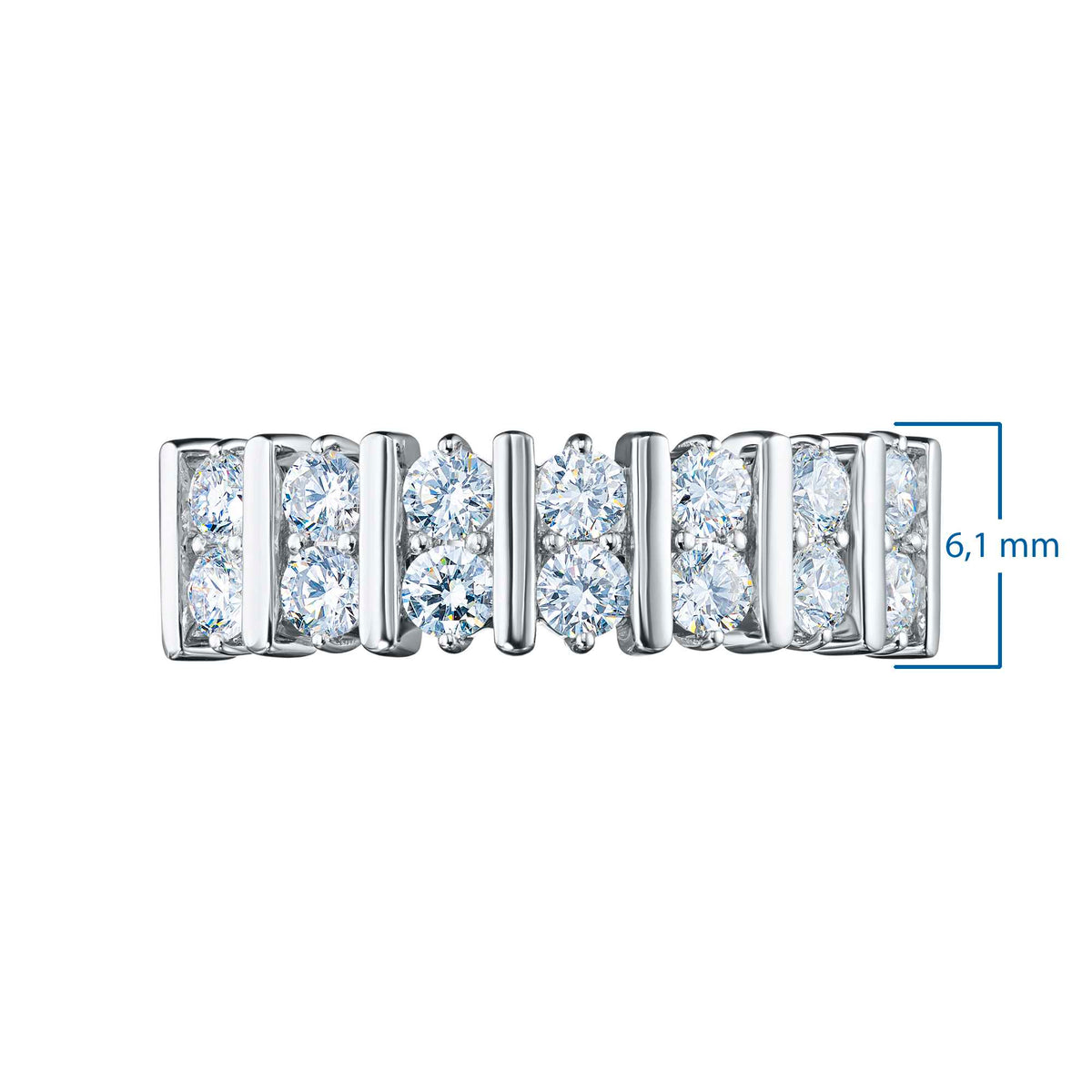 14K White Gold Ring with Lab-Created Diamonds
