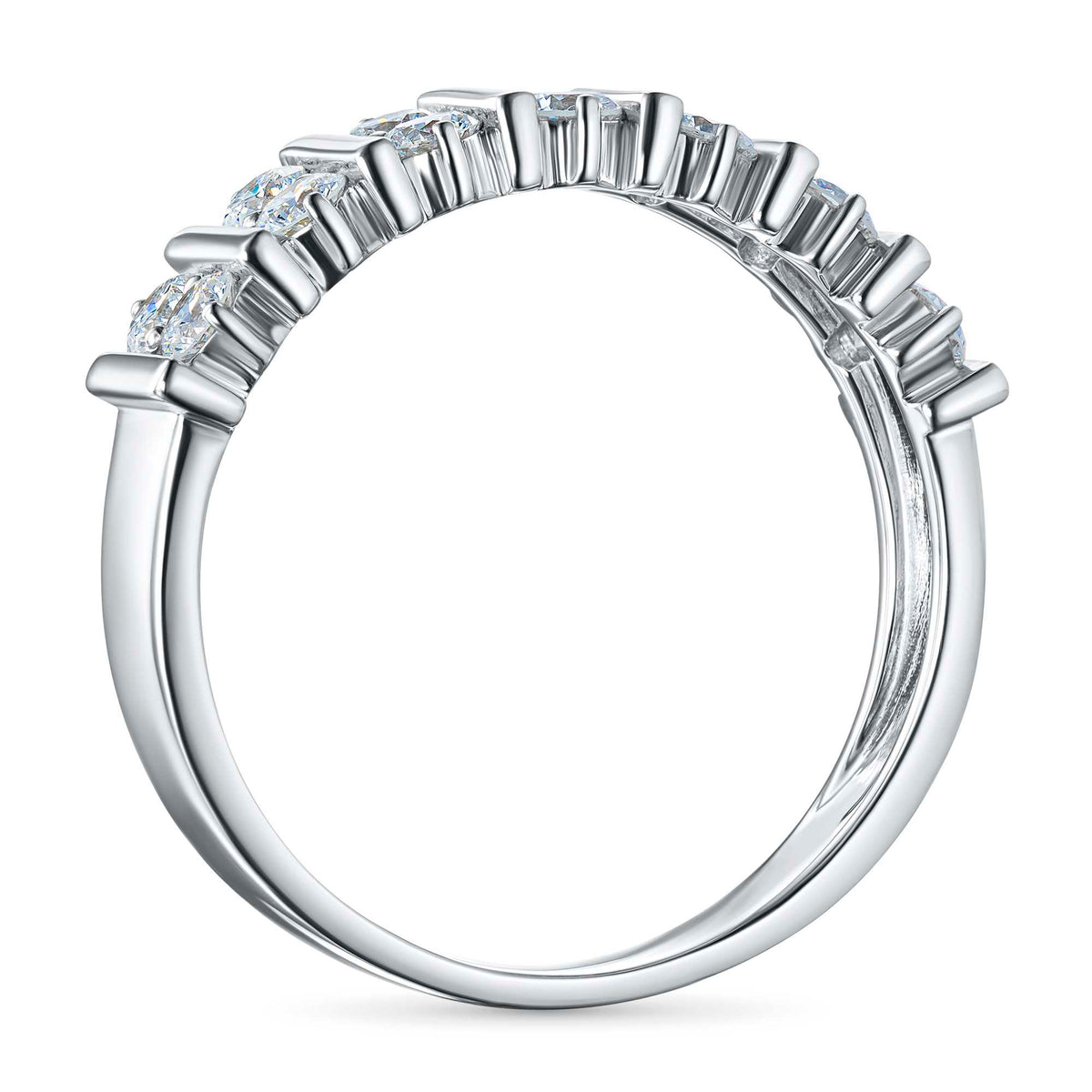 14K White Gold Ring with Lab-Created Diamonds