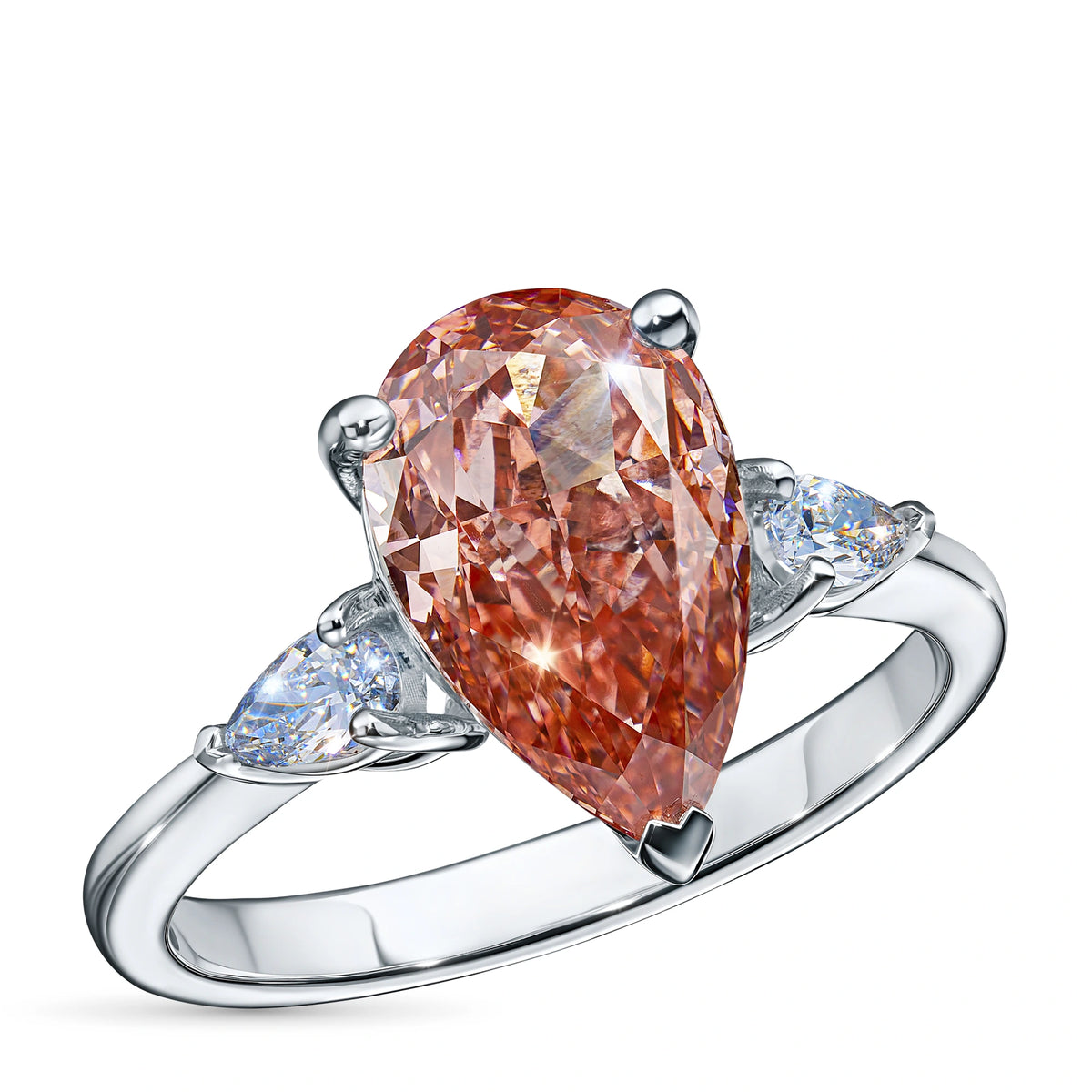 14K White Gold Ring with Lab-Created Diamonds