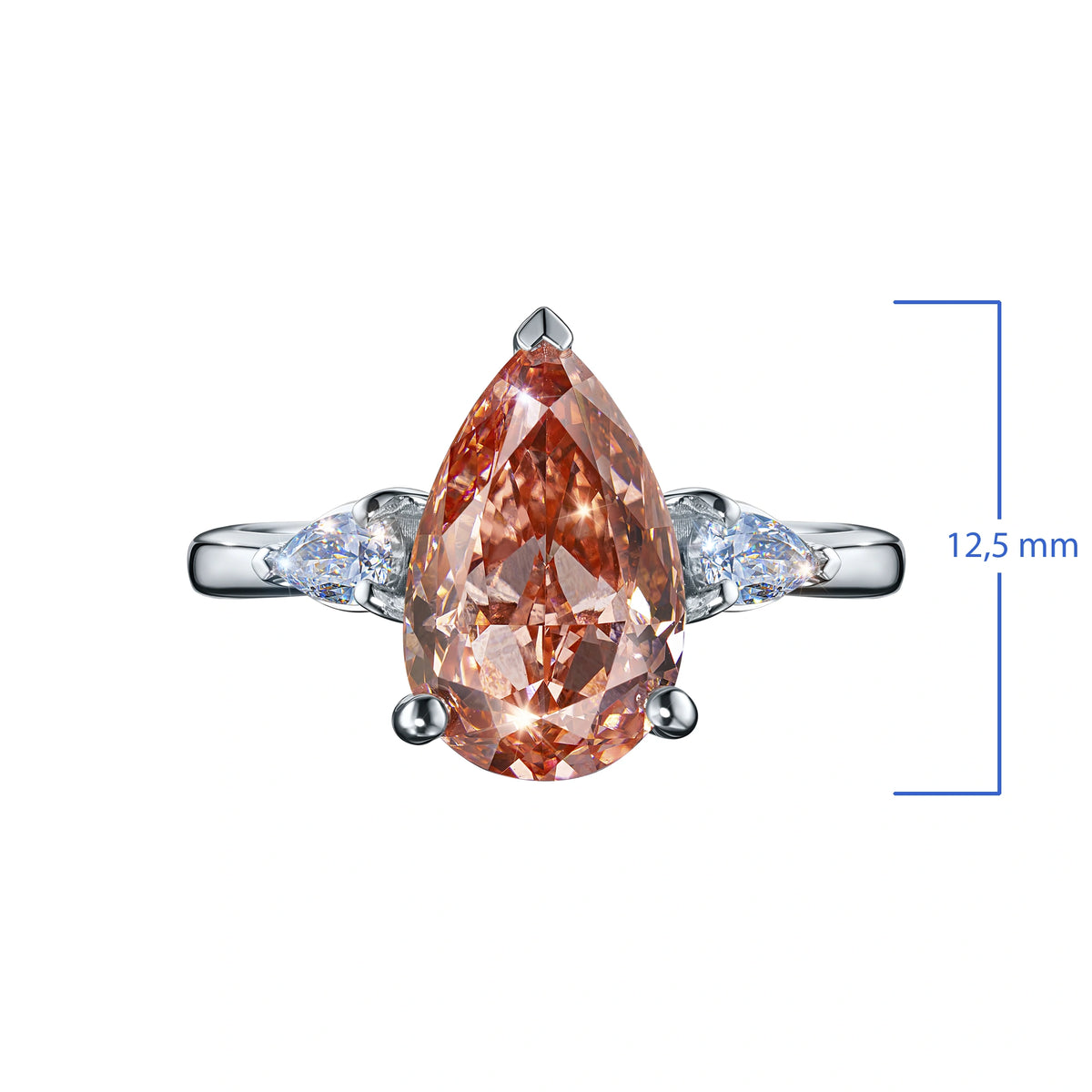 14K White Gold Ring with Lab-Created Diamonds