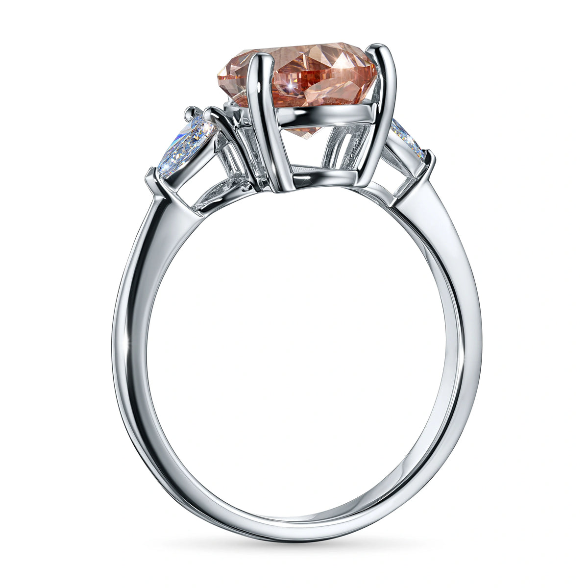 14K White Gold Ring with Lab-Created Diamonds