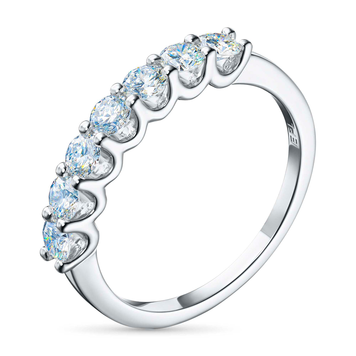14K White Gold Ring with Lab-Created Diamonds