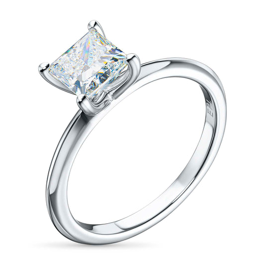 14K White Gold Ring with Lab-Created Diamonds